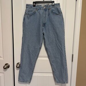NEW Zara 90s Mom Straight Leg Jeans Women’s 10 Light Wash High Rise Denim